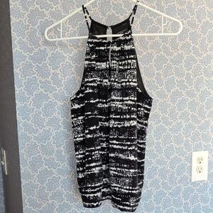 Ann Taylor Black and White Halter Top MP